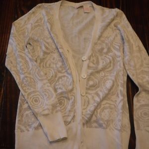 Cream & Gray Button Up Cardigan